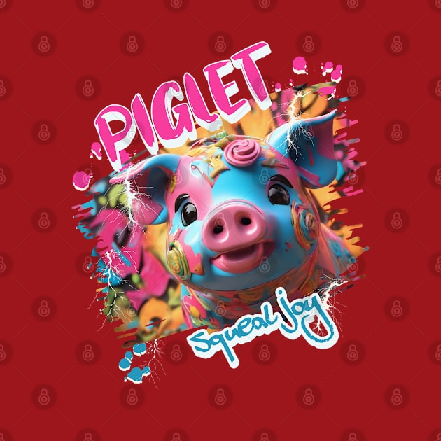 Graffiti-inspired portraiture Piglet by Moonlight Forge Studio