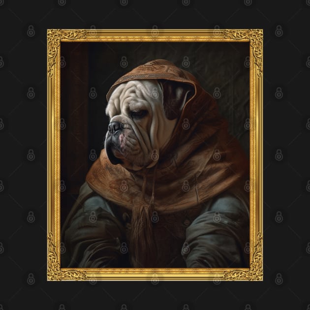 Bulldog - Medieval Monk (Framed) by HUH? Designs