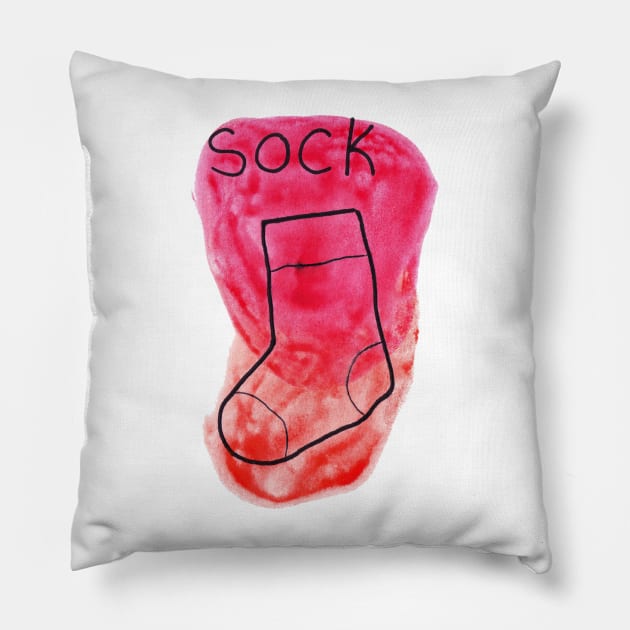 Red Watercolor Sock Pillow by saradaboru