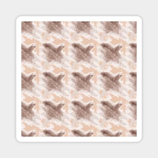 Houndstooth, brown abstract Magnet