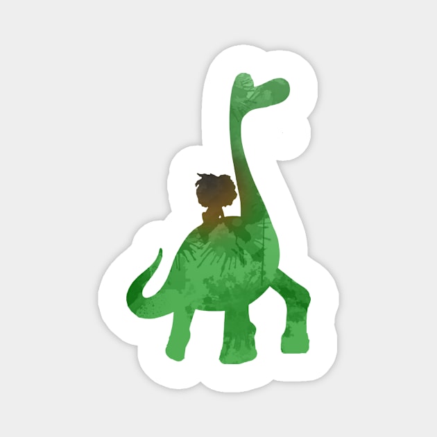 Boy and Dinosaur Inspired Silhouette Magnet by InspiredShadows