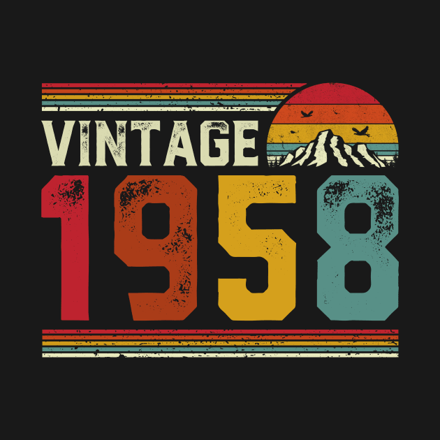 Vintage 1958 Birthday Gift Retro Style by Foatui