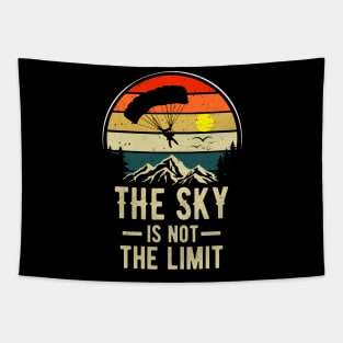 The Sky Is Not The Limit Skydiver Retro SkyDiving Tapestry