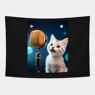 Singing Cat - Modern Digital Art Tapestry