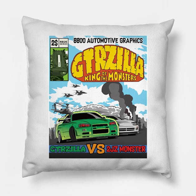 GTRZILLA R34 (2 of 2 VERSION) Pillow by 8800ag