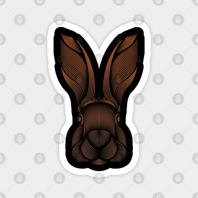 Rabbit animal pet line art Magnet by mybeautypets