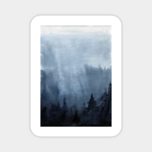 Watercolor landscape sky clouds Magnet