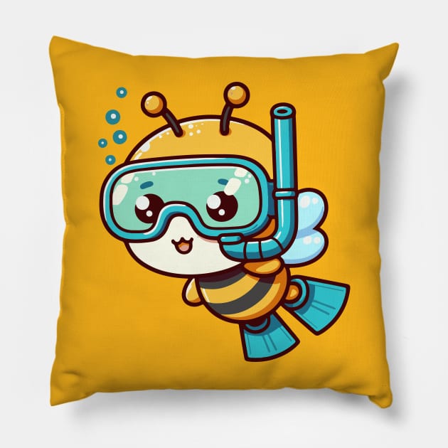 Cute bee Snorkeling Pillow by fikriamrullah