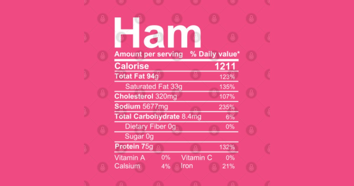 ham Nutritional Facts Nutritional Facts TeePublic