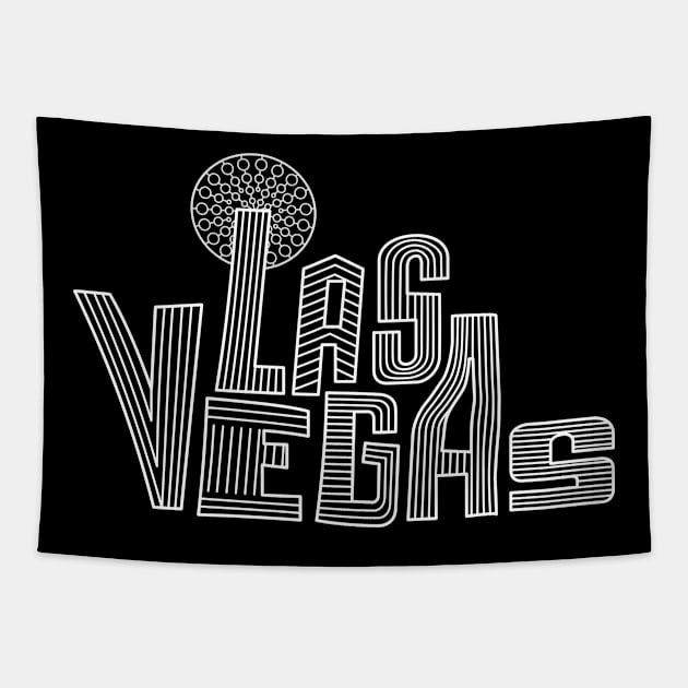 Funny Las Vegas Retro Lines Typography Souvenir Gift Tapestry by peter2art