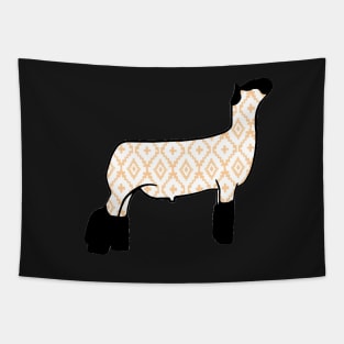 Rustic Yellow Aztec Market Wether Lamb Silhouette 2 - NOT FOR RESALE WITHOUT PERMISSION Tapestry