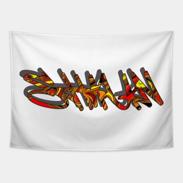 SHAUN Urban Graffiti Name Tag Tapestry by Mash75Art