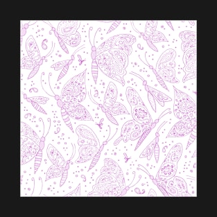 Paisley butterflies white-pink T-Shirt