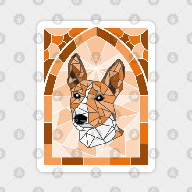 Stained Glass Basenji Magnet by inotyler