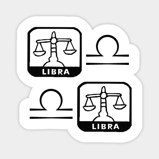 Libra Birth Sign - Black Magnet by BurritoKitty