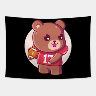 Brown Bear Rugby American Football Tapestry