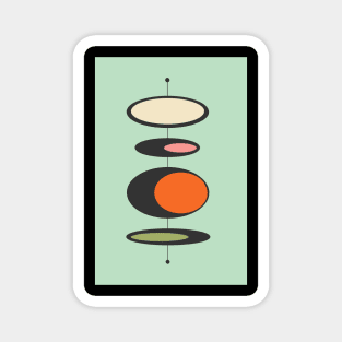 Green Mid Century Pods Magnet