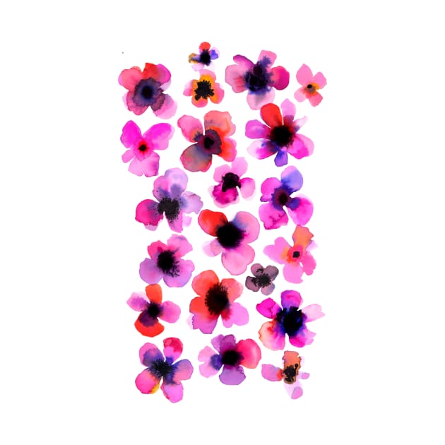 Watercolor Pink Flowers by ninoladesign