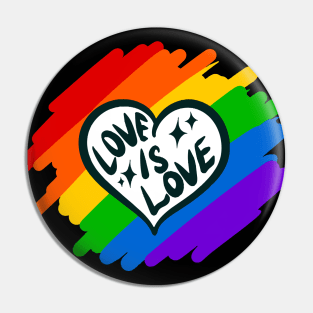 Love is Love LGBTQ Pride Heart Pin