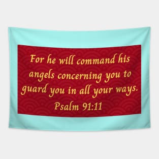 Bible Verse Psalm 91:11 Tapestry