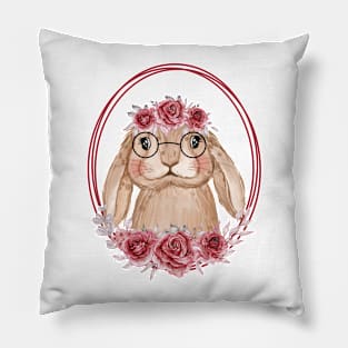 Bunny Flower Wreath Pillow