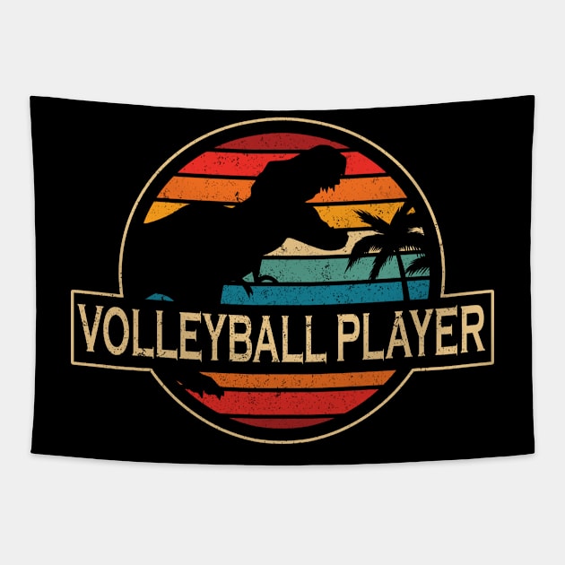 Volleyball Player Dinosaur Tapestry by SusanFields