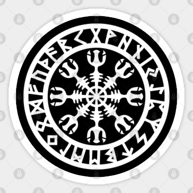 Helm Of Awe Aegishjalmur Symbol Viking Norse Runes Helm Of Awe Sticker Teepublic