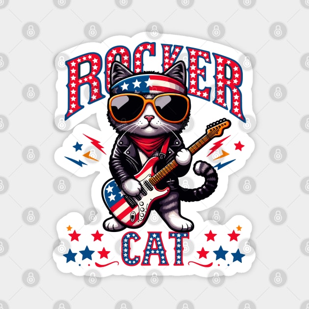 Cat Rocker Magnet by JessArty