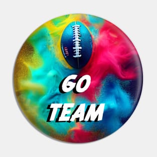 Go Team! Football Color Cloud Pin