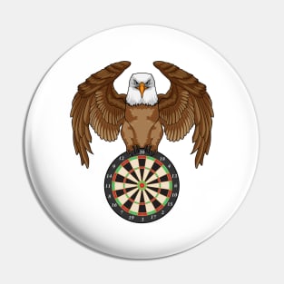 Eagle at Darts with Dartboard Pin