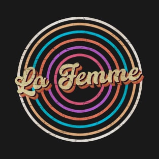 vintage circle line color La Femme T-Shirt