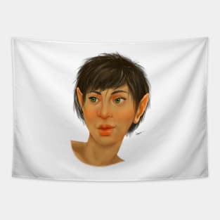 Halfling Portrait Digital Painting Tapestry