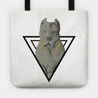 Gray pitbull Tote