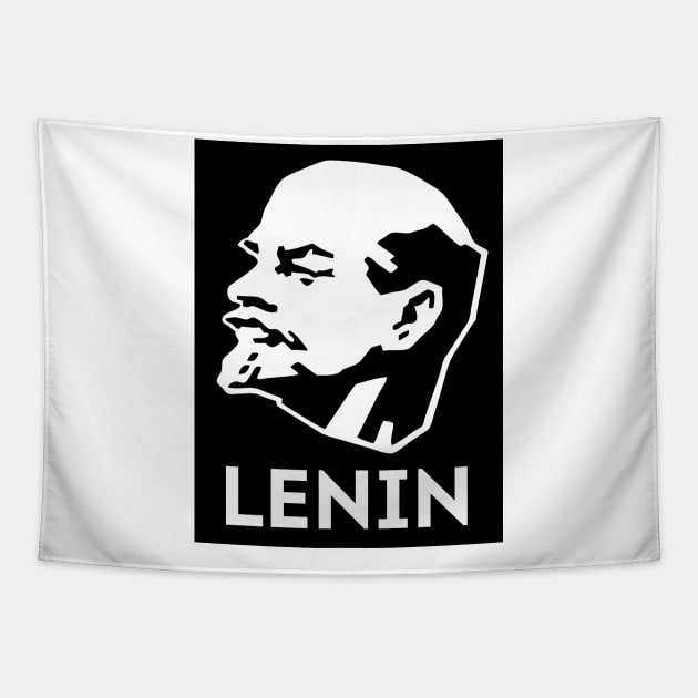 Lenin black and white Tapestry by Artio