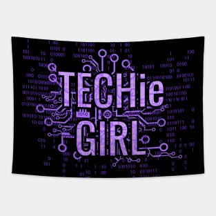 TECHie GIRL Purple cyber matrix circuit Tapestry