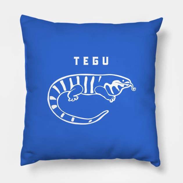 Giant Tegu. A cute lizard for reptile lovers and owners Pillow by croquis design