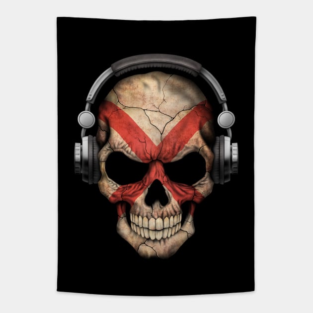 Dark Skull Deejay with Northern Ireland Flag Tapestry by jeffbartels