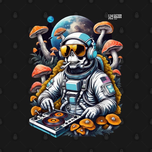 Psychedelic Dj Astronaut - Catsondrugs.com - astronaut, space, stars, galaxy, nasa, cool, planets, funny, universe, astros, astronomy, trippy, surreal, asteroidday, planet Scale by catsondrugs.com