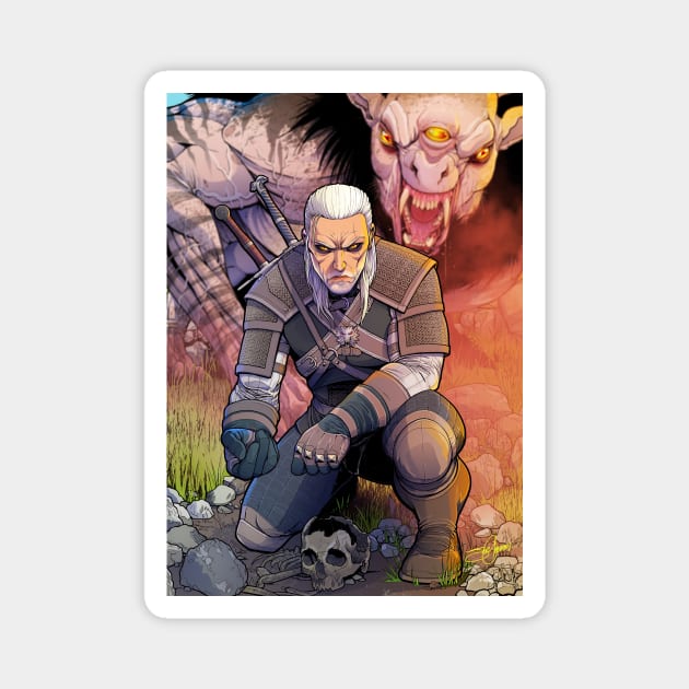Geralt witcher Magnet by LeviCleemanArt