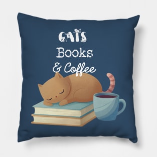 Cats, books & coffee Pillow