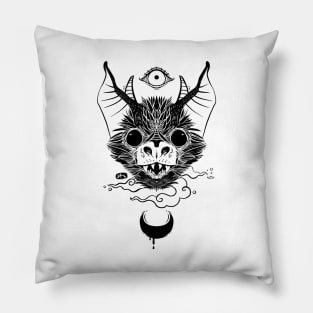 Bat Chiroptera With Moon And Eye Pillow