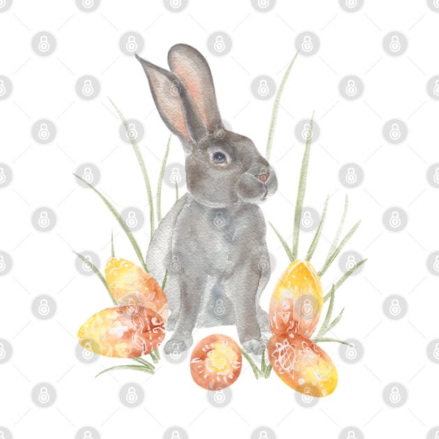 Vintage Style Easter Bunny by paintingbetweenbooks