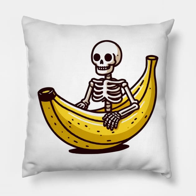Skeleton On Banana Kayak Pillow by fikriamrullah
