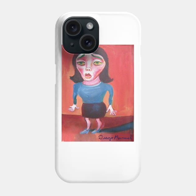 Girl with cute eyes, people from the neighborhood Phone Case by diegomanuel