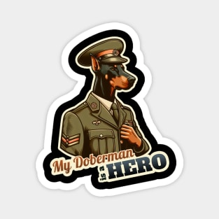 Doberman soldier Magnet