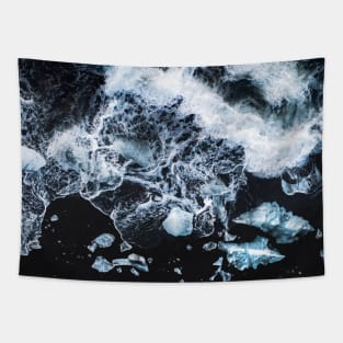 Ocean Waves and Ice Beach Tapestry