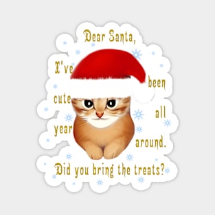 Ginger Tabby Cat's Open Letter to Santa Magnet