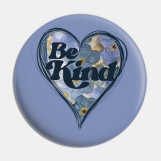 Be Kind Blue Heart Pin