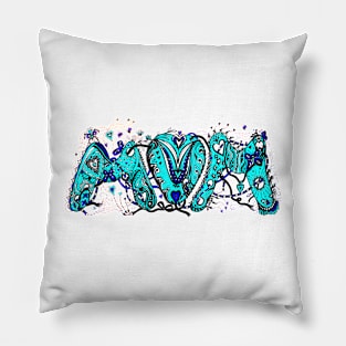 Mum Coloured Aussie Tangle 2 Transparent Background Pillow