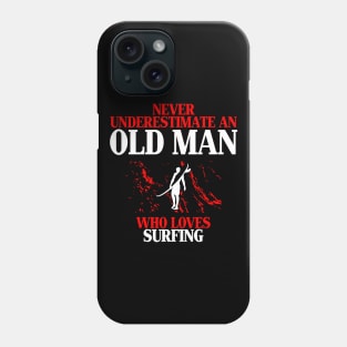 old man who loves surfing Phone Case